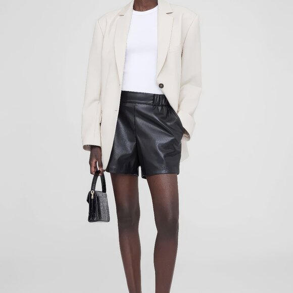 Anine Bing Koa Faux Leather Shorts, size XS - Picture 2 of 6